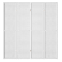 Thumbnail for Artiss 4 Panel Room Divider Screen 164x170cm Pegboard White