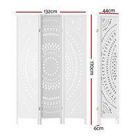 Thumbnail for Artiss 3 Panel Room Divider Screen 132x170cm Circle White