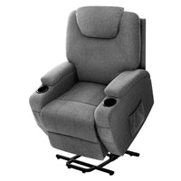 Thumbnail for Artiss Recliner Chair Lift Assist Heated Massage Chair Velvet Milio