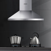 Thumbnail for Devanti Range Hood 60cm 600mm Kitchen Canopy Stainless Steel Rangehood Wall Mount