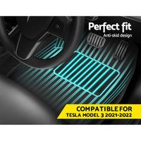 Thumbnail for Weisshorn Car Rubber Floor Mats Front and Rear For Tesla Model 3 2021-2022