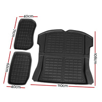 Thumbnail for 3PCS Car Rear Front Cargo Trunk Toolbox Luggage Rubber Mats for Tesla Model 3 2021-2022