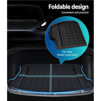 Thumbnail for 3PCS Car Rear Front Cargo Trunk Toolbox Luggage Rubber Mats for Tesla Model 3 2021-2022