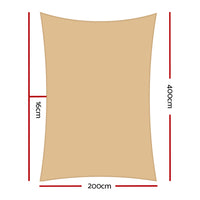 Thumbnail for Instahut Sun Shade Sail Cloth Shadecloth Rectangle Canopy Sand 280gsm 2x4m