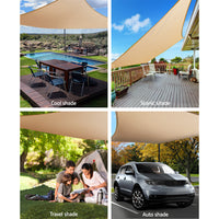 Thumbnail for Instahut Sun Shade Sail Cloth Shadecloth Rectangle Canopy Sand 280gsm 2x4m