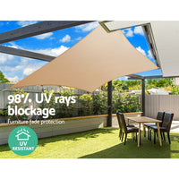 Thumbnail for Instahut Sun Shade Sail Cloth Shadecloth Rectangle Canopy Sand 280gsm 2x4m