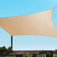 Thumbnail for Instahut Sun Shade Sail Cloth Shadecloth Rectangle Canopy Sand 280gsm 2x4m