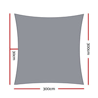 Thumbnail for Instahut Sun Shade Sail Cloth Shadecloth Rectangle Canopy Grey 280gsm 3x3m