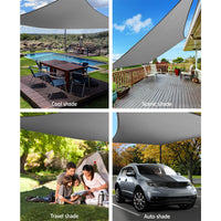 Thumbnail for Instahut Sun Shade Sail Cloth Shadecloth Rectangle Canopy Grey 280gsm 3x3m