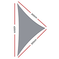 Thumbnail for Instahut Sun Shade Sail Cloth Shadecloth Right Triangle Canopy 280gsm 3x3x4.3m