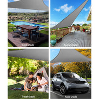 Thumbnail for Instahut Sun Shade Sail Cloth Shadecloth Outdoor Canopy Triangle 280gsm 6x6x6m