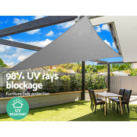 Thumbnail for Instahut Sun Shade Sail Cloth Shadecloth Outdoor Canopy Triangle 280gsm 6x6x6m