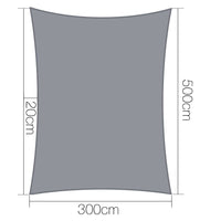 Thumbnail for Instahut Shade Sail Cloth Canopy Shadecloth Awning Outdoor Rectangle 3x5M