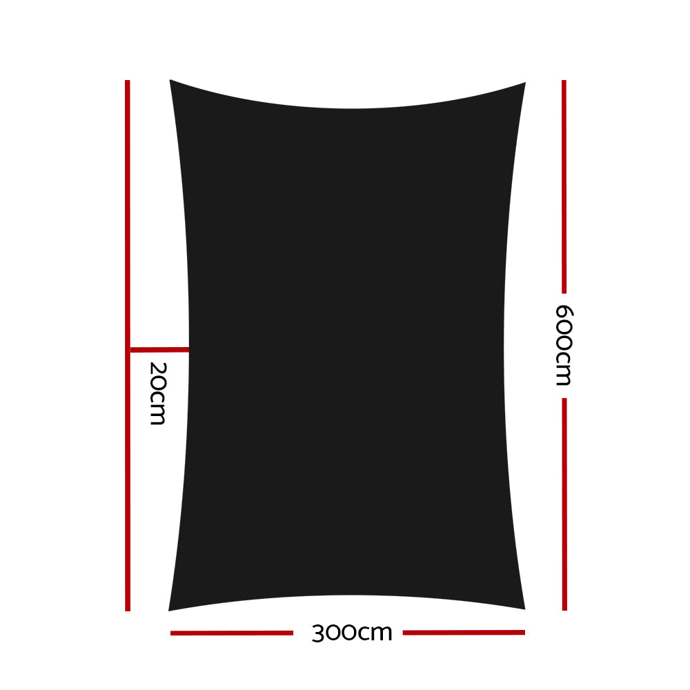 Instahut 280gsm 3x6m Sun Shade Sail Canopy Rectangle