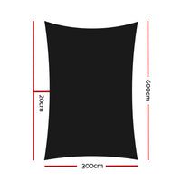 Thumbnail for Instahut 280gsm 3x6m Sun Shade Sail Canopy Rectangle