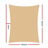 Thumbnail for Instahut 4x5m Shade Sail Sun Shadecloth Canopy 280gsm Sand