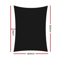 Thumbnail for Instahut 4x6m Shade Sail Sun Shadecloth 280gsm Black