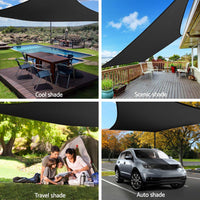 Thumbnail for Instahut 4x6m Shade Sail Sun Shadecloth 280gsm Black