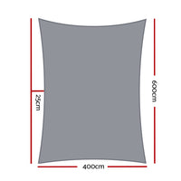 Thumbnail for Instahut Sun Shade Sail Cloth Shadecloth Outdoor Canopy Rectangle 280gsm 4x6m