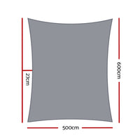 Thumbnail for Instahut Sun Shade Sail Cloth Shadecloth Outdoor Canopy Rectangle 280gsm 5x6m