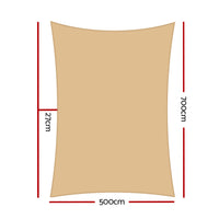 Thumbnail for Instahut 280gsm 5x7m Sun Shade Sail Canopy Rectangle