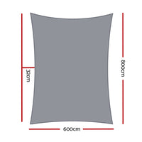 Thumbnail for Instahut Sun Shade Sail Cloth Shadecloth Outdoor Canopy Rectangle 280gsm 6x8m