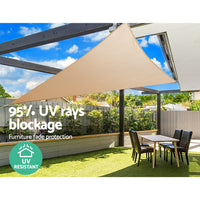 Thumbnail for Instahut 5x5x5m Shade Sail Cloth Shadecloth Triangle Heavy Duty Sand Sun Canopy