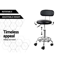 Thumbnail for Artiss Salon Stool Swivel Chair Backrest Barber Hairdressing Hydraulic Height