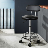 Thumbnail for Artiss Salon Stool Swivel Chair Backrest Barber Hairdressing Hydraulic Height