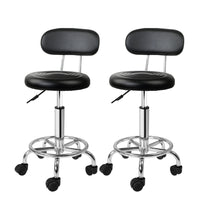 Thumbnail for Artiss 2X Salon Stool Swivel Backrest Chair Barber Hairdressing Hydraulic Height