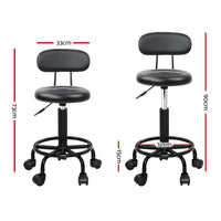 Thumbnail for Artiss Salon Stool Swivel Chairs with Back Barber Beauty Hydralic Lift