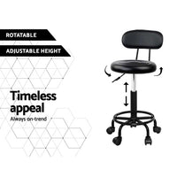 Thumbnail for Artiss Salon Stool Swivel Chairs with Back Barber Beauty Hydralic Lift