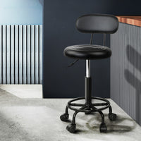 Thumbnail for Artiss Salon Stool Swivel Chairs with Back Barber Beauty Hydralic Lift