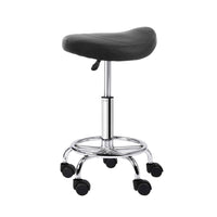 Thumbnail for Artiss Saddle Salon Stool Black PU Swivel Barber Hair Dress Chair Hydraulic Lift