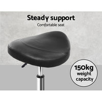 Thumbnail for Artiss Saddle Salon Stool Black PU Swivel Barber Hair Dress Chair Hydraulic Lift