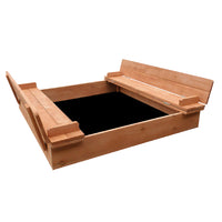 Thumbnail for Keezi Wooden Outdoor Sandpit Set - Natural Wood