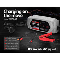 Thumbnail for Smart Battery Charger 15A 12V 24V Automatic SLA AGM Car Truck Boat Motorcycle Caravan