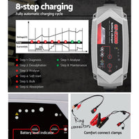 Thumbnail for Smart Battery Charger 15A 12V 24V Automatic SLA AGM Car Truck Boat Motorcycle Caravan