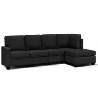 Thumbnail for Artiss Sofa Lounge Set 5 Seater Modular Chaise Chair Suite Couch Dark Grey