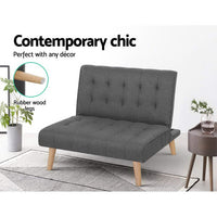 Thumbnail for Artiss Linen Sofa Bed Lounge Chair Single Seater Modular Bed Set