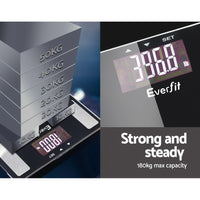 Thumbnail for Everfit Bathroom Scales Digital Body Fat Scale 180KG Electronic Monitor BMI CAL
