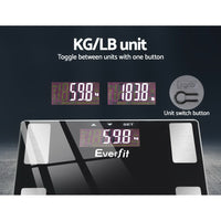 Thumbnail for Everfit Bathroom Scales Digital Body Fat Scale 180KG Electronic Monitor BMI CAL