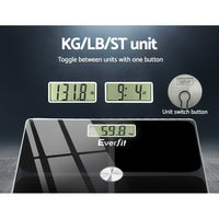 Thumbnail for Everfit Bathroom Scales Digital Weighing Scale 180KG Electronic Monitor Tracker