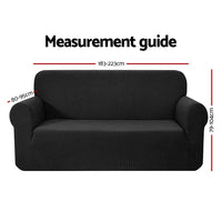 Thumbnail for Artiss High Stretch Sofa Cover Couch Lounge Protector Slipcovers 3 Seater Black