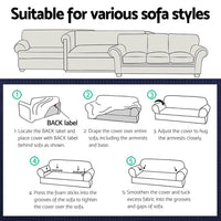 Thumbnail for Artiss High Stretch Sofa Cover Couch Lounge Protector Slipcovers 3 Seater Black