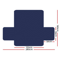 Thumbnail for Artiss Sofa Cover Quilted Couch Covers Lounge Protector Slipcovers 3 Seater Navy