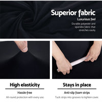 Thumbnail for Artiss Sofa Cover Elastic Stretchable Couch Covers Black 3 Seater