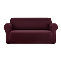 Thumbnail for Artiss Sofa Cover Elastic Stretchable Couch Covers Burgundy 3 Seater