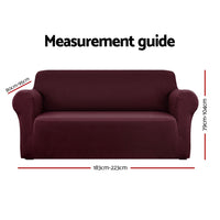 Thumbnail for Artiss Sofa Cover Elastic Stretchable Couch Covers Burgundy 3 Seater