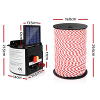 Thumbnail for Giantz Electric Fence Energiser 3km Solar Powered Energizer Charger + 500m Tape